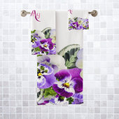 Violet violet floraux blanc monogramme