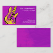 Violet violet Guitare enseignant Carte de visite (Devant / Derrière)