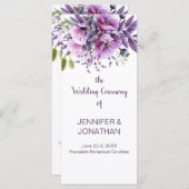 Violet Violet Lavande Fleurs Programme de mariage (Devant / Derrière)