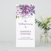 Violet Violet Lavande Fleurs Programme de mariage (Debout devant)