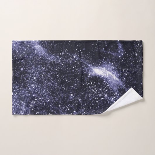 Violet violet noir galaxie abstraite (Serviette à main)