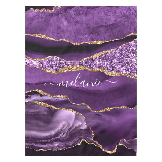 Violet violet Parties scintillant or Nappe Nom per (Devant)