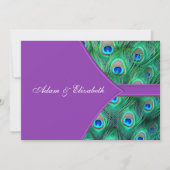 Violet Violet Peacock Invitations de mariage (Devant)