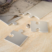 Violet Visionair: Whimsical Uil met Bril Legpuzzel (Zijkant)