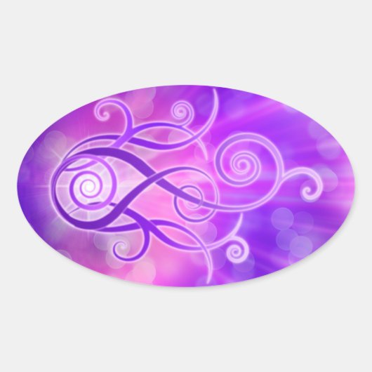 Violet vlam / Violet Fire Ovale Sticker (Voorkant)