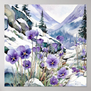 Violet Wall Art, Bloemenplein Poster