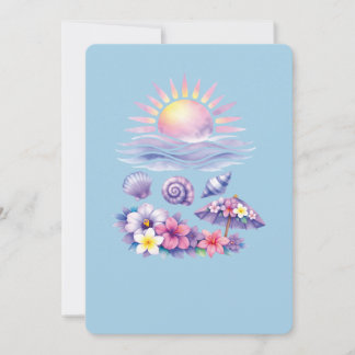 violet watercolor creative beach kaart