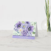 Violet watercolor floral customizable notitiekaartje (Voorkant)