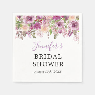 Violet Waterverf Bloemen Vrijgezellenfeesten serve Servet