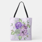Violet Waterverf Floral All-Over-Print Canvas tas (Achterkant)