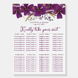 Violet Waterverf Flowers Wedding Seding Chart