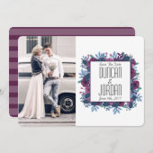 Violet Waterverf foto Opslaan Datum bekendmaking Save The Date (Voorkant / Achterkant)