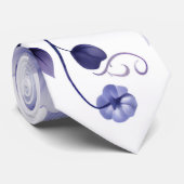 Violet Waterverf Pioen Trouwkamer Stropdas (Opgerold)