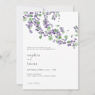 Violet Wedding Invitation Spring Puple Uitnodiging