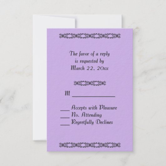 Violet Wedding RSVP (Devant)