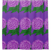 Violet White Waterverf Flowers Douchegordijn (Voorkant)