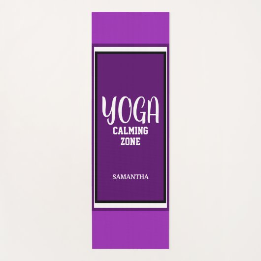 Violet White Yoga Calming Zone Yogamat (Voorkant)