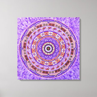 Violet wiel Mandala Canvas Afdruk