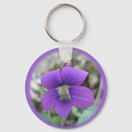 Violet Wildflower Coordinating Items Sleutelhanger (Voorkant)