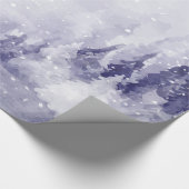 Violet Winter Landschap Sneeuw Cadeaupapier (Hoek)