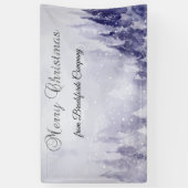 Violet Winter Landschap Sneeuw Spandoek (Verticaal)