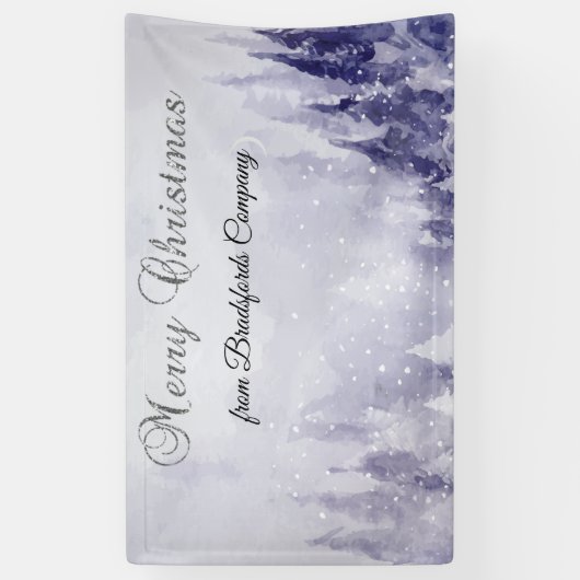 Violet Winter Landschap Sneeuw Spandoek (Verticaal)