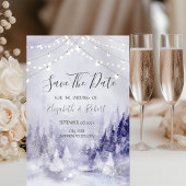 Violet Winter Landschap Sneeuwvlokken Sla de datum Save The Date