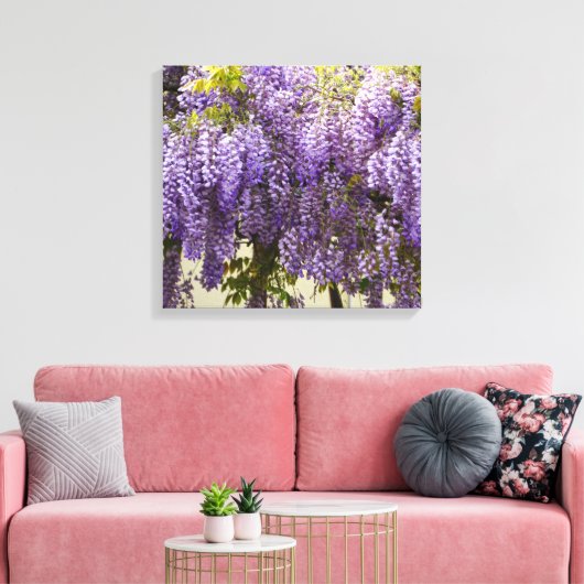 Violet Wisteria Flowers Canvas Afdruk (Insitu (Woonkamer))