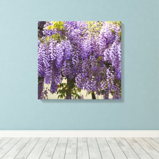 Violet Wisteria Flowers Canvas Afdruk (Insitu (Houten vloer))