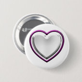 Violet wit hart ronde button 5,7 cm (Voorkant /achterkant)