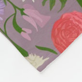 Violet witte en roze bloemen fleece deken (Hoek)