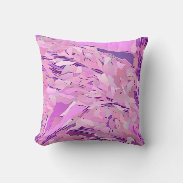 Violet Woodland Abstract, Lavender, Mauve, Paars Kussen (Voorkant)