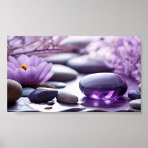 Violet Zen Stones Lotus Psycholoog Therapeut Poster