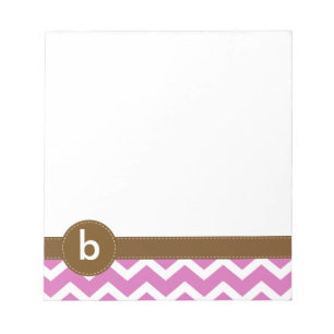 Violet Zig Zag Chevron Pattern Monogram Notitieblo Notitieblok