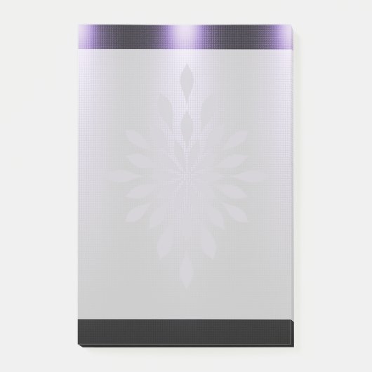Violet zwart metallic look bloemenversiering post-it® notes (Voorkant)