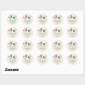Violetar Hummingbird and Flower Ronde Sticker (Vel)