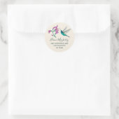 Violetar Hummingbird and Flower Ronde Sticker (Tas)