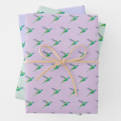 Violetar Hummingbird Pattern Inpakpapier Vel (In situ)