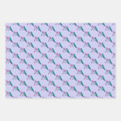 Violetar Hummingbird Pattern Wrapping Paper Sheet (Voorkant 3)