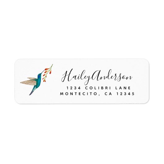 Violetar Hummingbird return address Label (Voorkant)