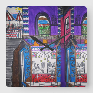 Violetas Cafe Vierkante Klok