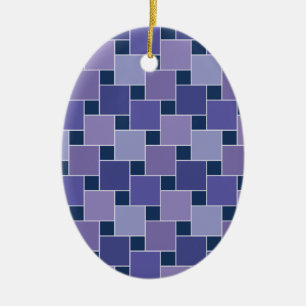 Violetkleurige Vierkanten Keramisch Ornament