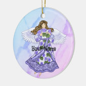 Violets Angel Keramisch Ornament (Links)