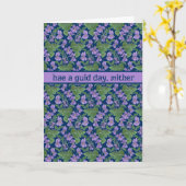 Violets, carte de fête des mères, salut écossais (Fleur jaune)