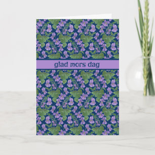 Violets, carte de fête des mères, salutation suédo
