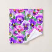 Violets colorés Pansy Flower Motif (Gant de toilette)