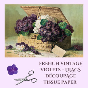  Violets en Lilacs Franse Bloemen Decoupage Tissuepapier