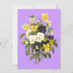 Violets en Pansy Floral Custom Party Uitnodigingen
