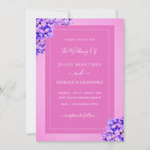 Violets Faire-part de mariage rose Fleur (Devant)