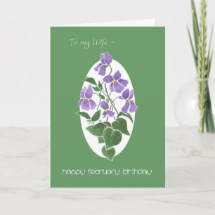 Violets, février Carte d'anniversaire pour femme